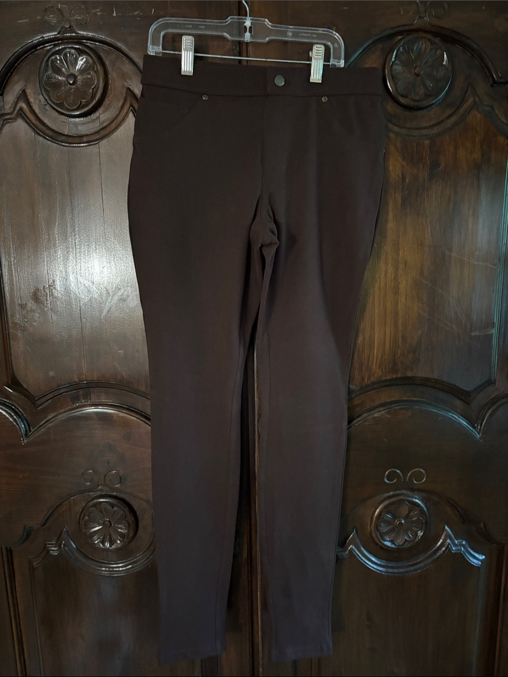 HUE Brown Stretch Ponte Pants